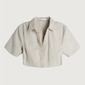 Oak & Fort. CROPPED SHIRT WITH BACK CUTOUT. NWT